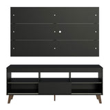 Mueble con Panel para TV hasta 65 Pulgadas con patas Negro Texas Madesa