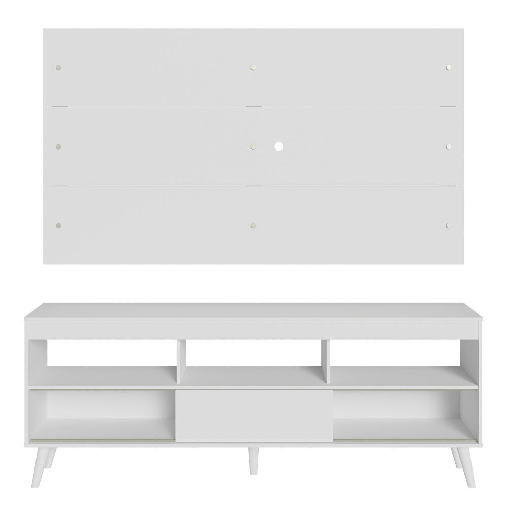 Mueble con Panel para TV hasta 65 Pulgadas con patas Blanco Detroit Madesa