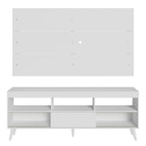 Mueble con Panel para TV hasta 65 Pulgadas con patas Blanco Detroit Madesa