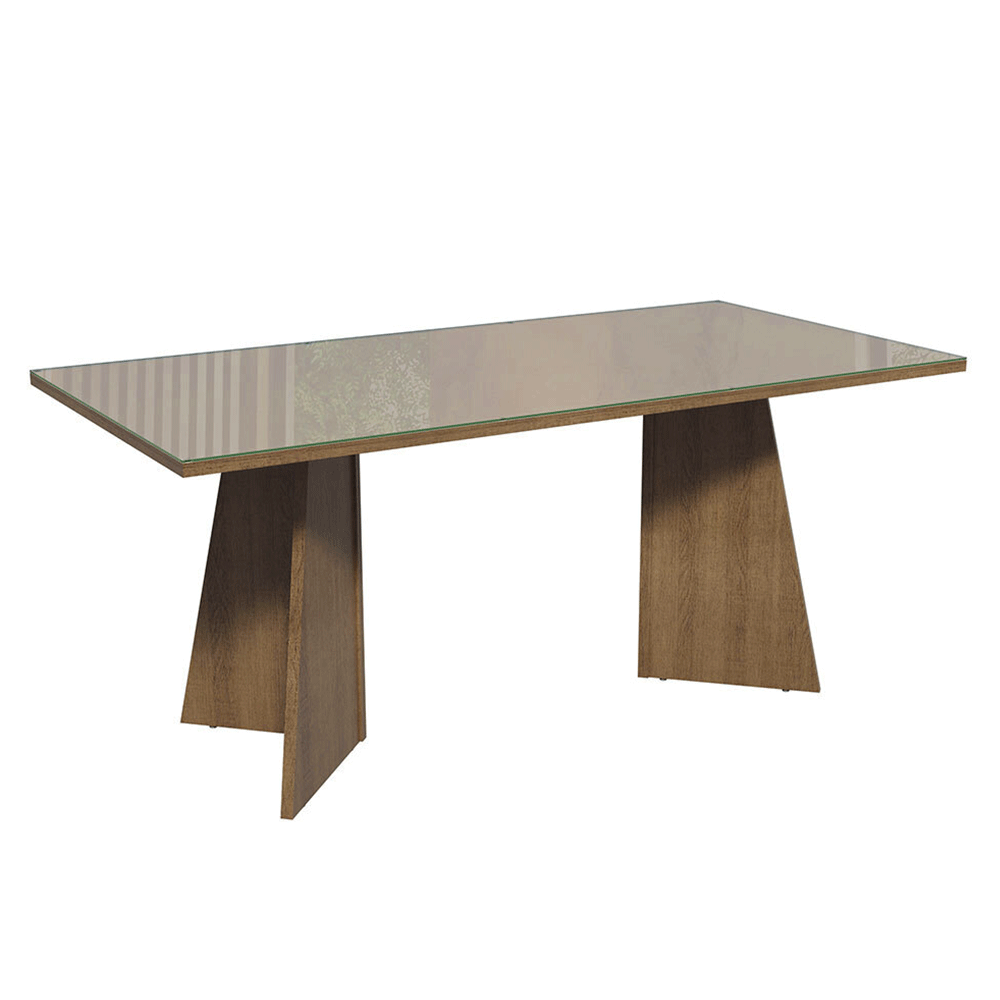 Escritorio Ejecutivo Director 180 cm Encimera de Vidrio 5388 Marrón/Crema