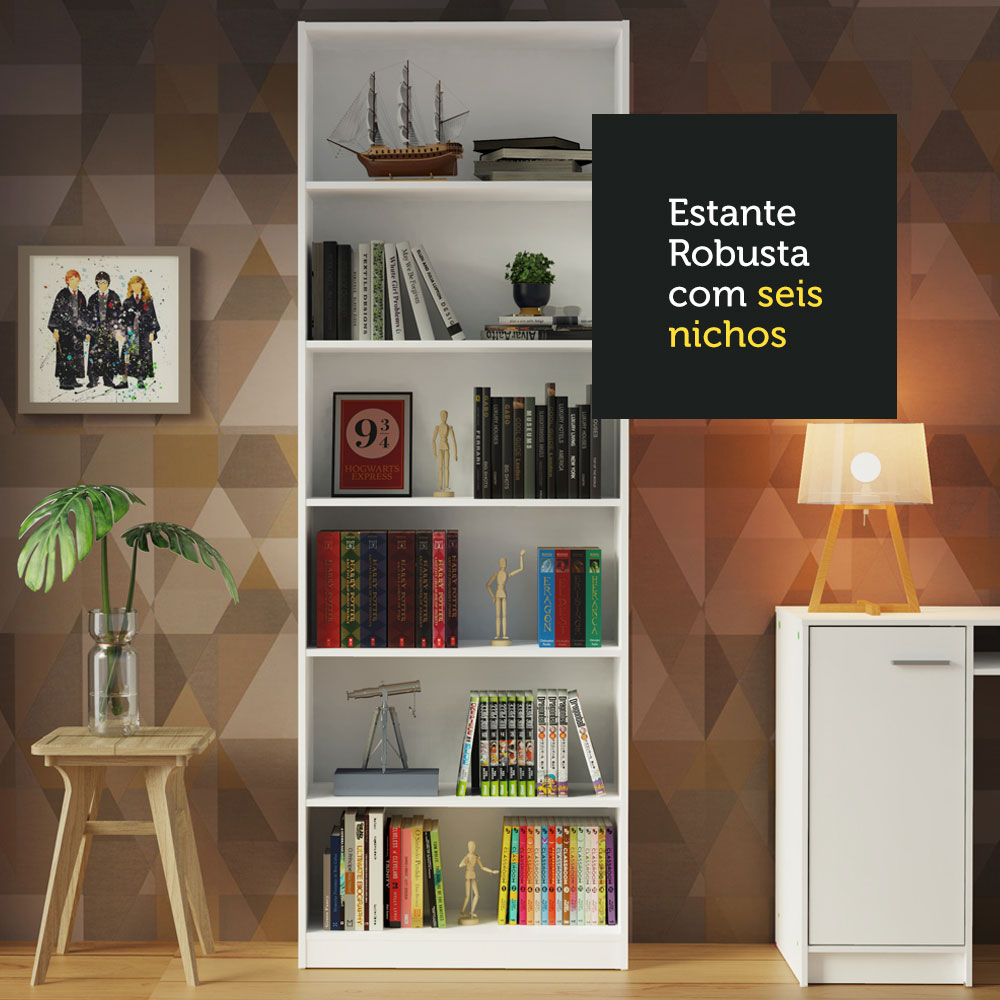 Kit Escritorio y Estante Multiuso Blanco Madesa