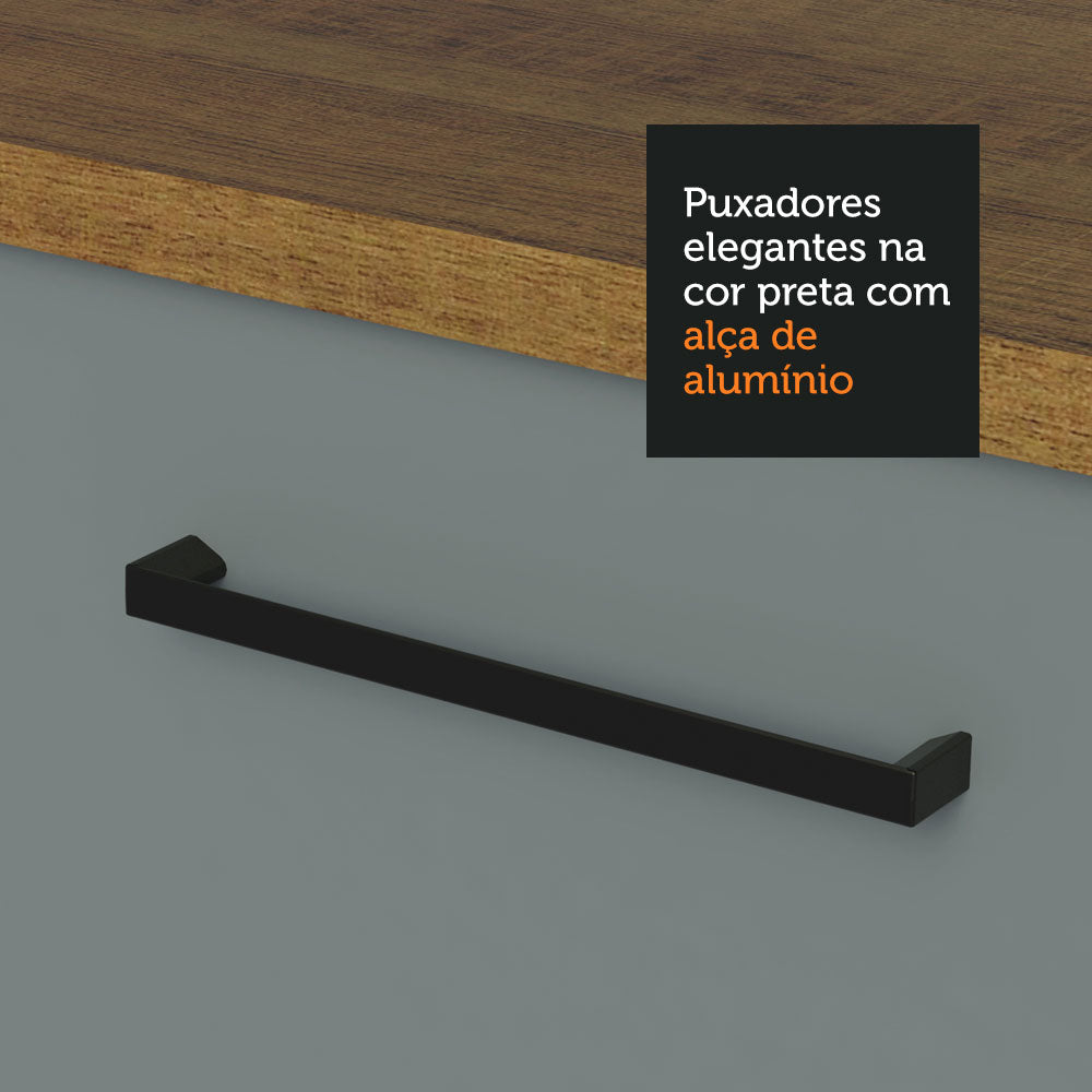 Gabinete Bajo Multiuso 120 cm 2 Puertas 3 Cajones Marrón/Gris Madesa