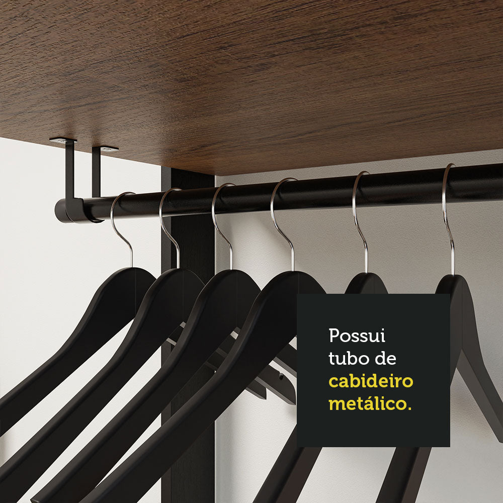 Estante Multiuso 258 cm 4 Cajones Marrón/Negro Madesa
