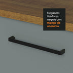 Kit Gabinete Bajo y Gabinete Superior Multiuso 200 cm Marrón/Gris Agata Madesa
