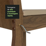 Juego de Comedor Mesa Encimera de Madera 4 Sillas Marrón/Negro/Sintético Beige Samara