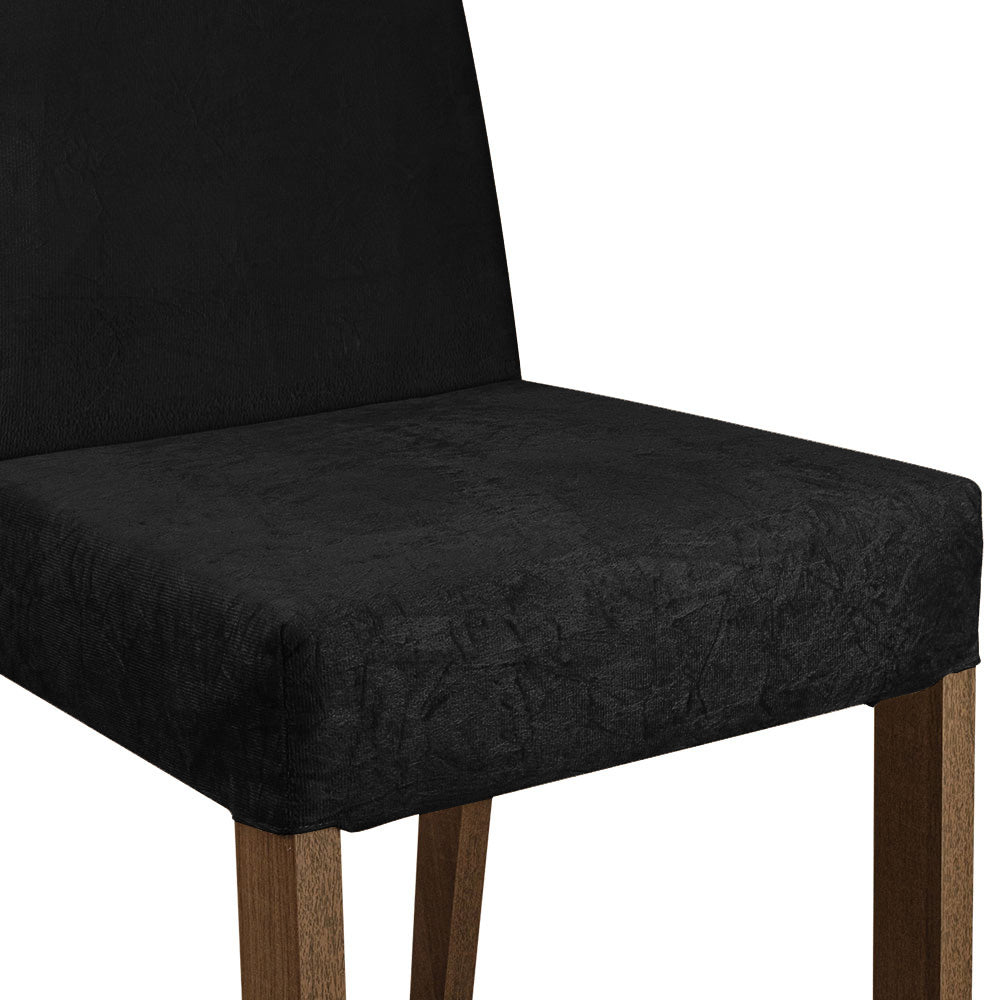 Juego de Comedor Encimera de Madera 4 Sillas Marrón/Negro/Oxford April