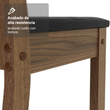 Juego de Comedor Mesa con Encimera de Vidrio 4 Sillas Negro/Marrón Camelia