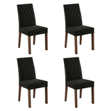 Juego de Comedor Mesa con Encimera de Vidrio 4 Sillas Marrón/Oxford Reale
