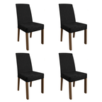 Conjunto de Comedor con Encimera Vidrio 4 Sillas Marrón/Oxford Zion Madesa