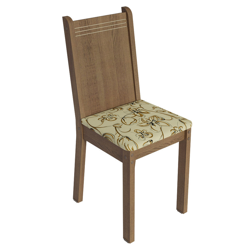 Conjunto de Comedor 6 Sillas Marrón/Lírio Sharon Madesa
