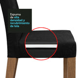 Juego de Comedor Mesa con Encimera de Vidrio 6 Sillas Marrón/Negro/Oxford Stéfani