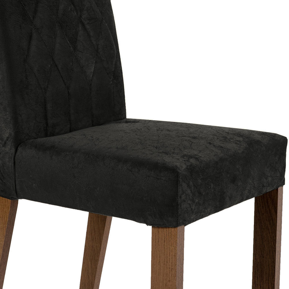 Conjunto de Comedor con Encimera Vidrio 6 Sillas Marrón/Negro/Oxford Marissa Madesa