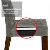 Juego de Comedor con Encimera de Madera 6 Sillas Marrón/Silver Allegro