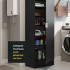 Mueble Lavadero Multiuso 60 cm 1 Puerta Negro Madesa