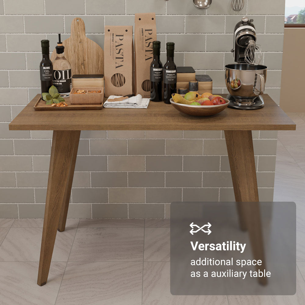 Mesa Auxiliar Multiuso 120cm Marrón con Patas Altas 5319