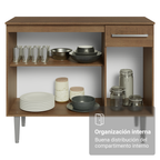 Aparador 105 cm 3 Puertas 1 Cajón Marrón Madesa