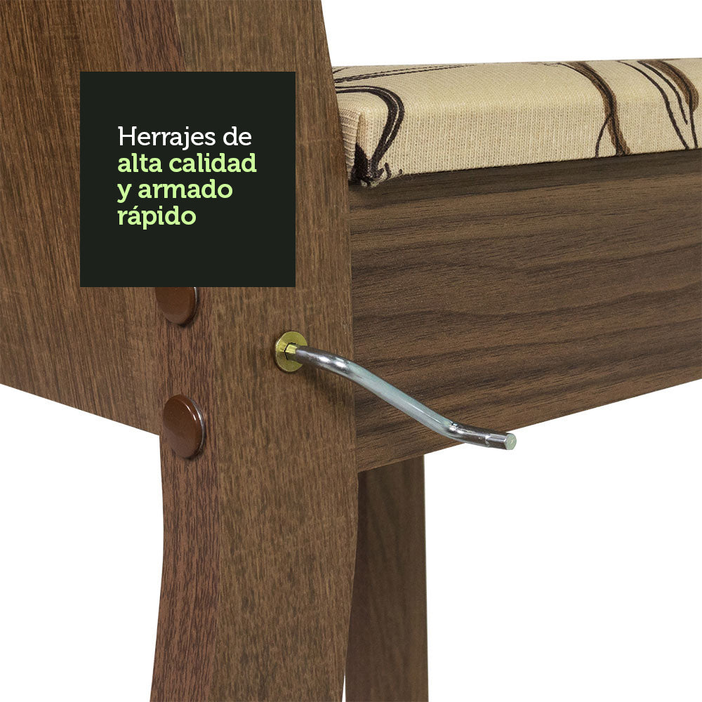 Juego de Comedor Megan Mesa con Encimera y 6 Sillas Marrón/Lírio Beige