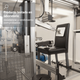 Juego de Comedor Madesa Jaíne Mesa de Madera + 6 Sillas Color Marrón/Crema Tapizadas en Tela Sintética Beige