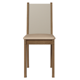 Juego de Comedor con Mesa de Madera y 4 Sillas Marrón/Crema con Tapizado en Tela Sintética Beige Madesa Bea