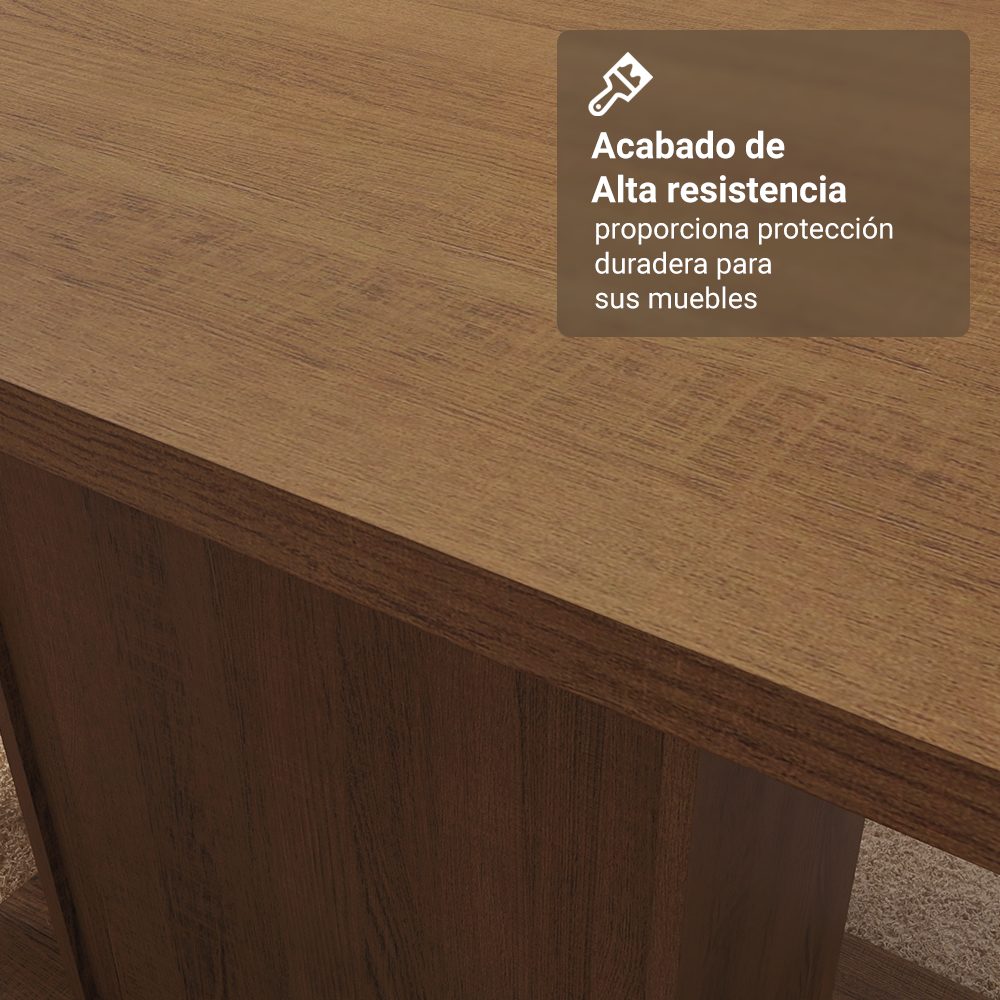 Juego de Comedor Madesa Talita con Mesa de Madera y 4 Sillas Marrón/Crema con Tapizado en Tela Sintética Beige