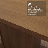 Juego de Comedor Madesa Talita con Mesa de Madera y 4 Sillas Marrón/Crema con Tapizado en Tela Sintética Beige