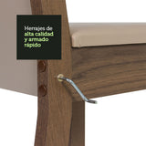 Juego de Comedor Mesa con Encimera de Vidrio y 4 Sillas Marrón/Crema/Beige Aline