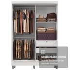 Clóset Soltero 119 cm 2 Puertas Corredizas Blanco Luke Madesa