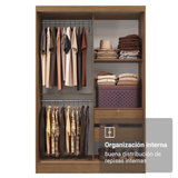 Clóset Soltero 2 Puertas Corredizas 1 Puerta Con Espejo Luke