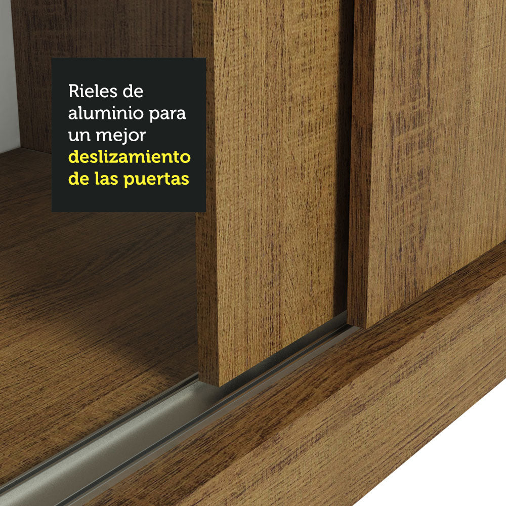 Clóset Luke 2 Puertas Correderas  Marrón con Espejo