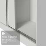 Clóset Matrimonial con Espejo Royale 3 Puertas Correderas Blanco 100% MDF