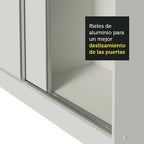 Clóset Matrimonial 231 cm 3 Puertas Corredizas Con 1 Espejo 100% MDF Blanco Royale Madesa
