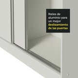 Clóset Matrimonial 100% MDF Royale 3 Puertas Correderas de Espejo con Patas Blanco