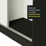 Clóset Matrimonial 100% MDF Royale 3 Puertas Corredizas con Espejo Negro/Blanco