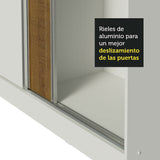 Clóset Matrimonial 100% MDF Royale 3 Puertas Correderas con Patas Blanco/Marrón/Blanco