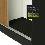 Clóset Matrimonial 100% MDF Royale 3 Puertas Corredizas con Espejos Negro/Marrón