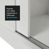 Clóset Matrimonial Lyon Plus 3 Puertas Correderas con Espejo 4 Cajones Blanco