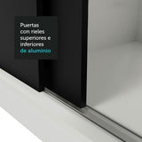 Clóset Matrimonial Lyon 3 Puertas Correderas con Espejos 2 Cajones Blanco/Negro