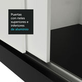Clóset Matrimonial Lyon Plus 3 Puertas Correderas 4 Cajones Negro/Blanco