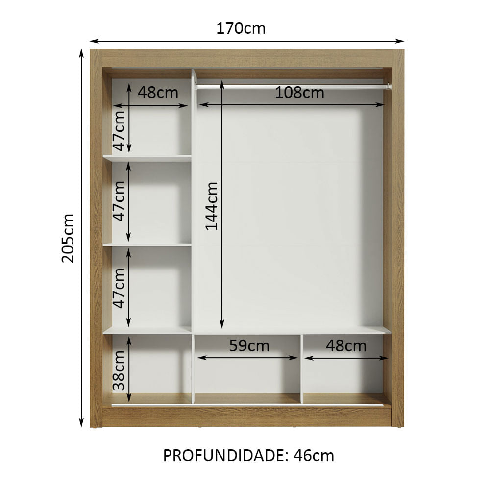 Clóset Matrimonial Monaco 3 Puertas Corredizas Marrón/Negro