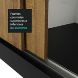 Clóset Matrimonial Monaco 3 Puertas Corredizas Negro/Marrón