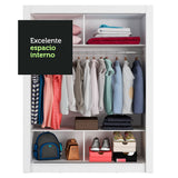 Clóset Soltero Denver 2 Puertas Corredizas Blanco/Gris