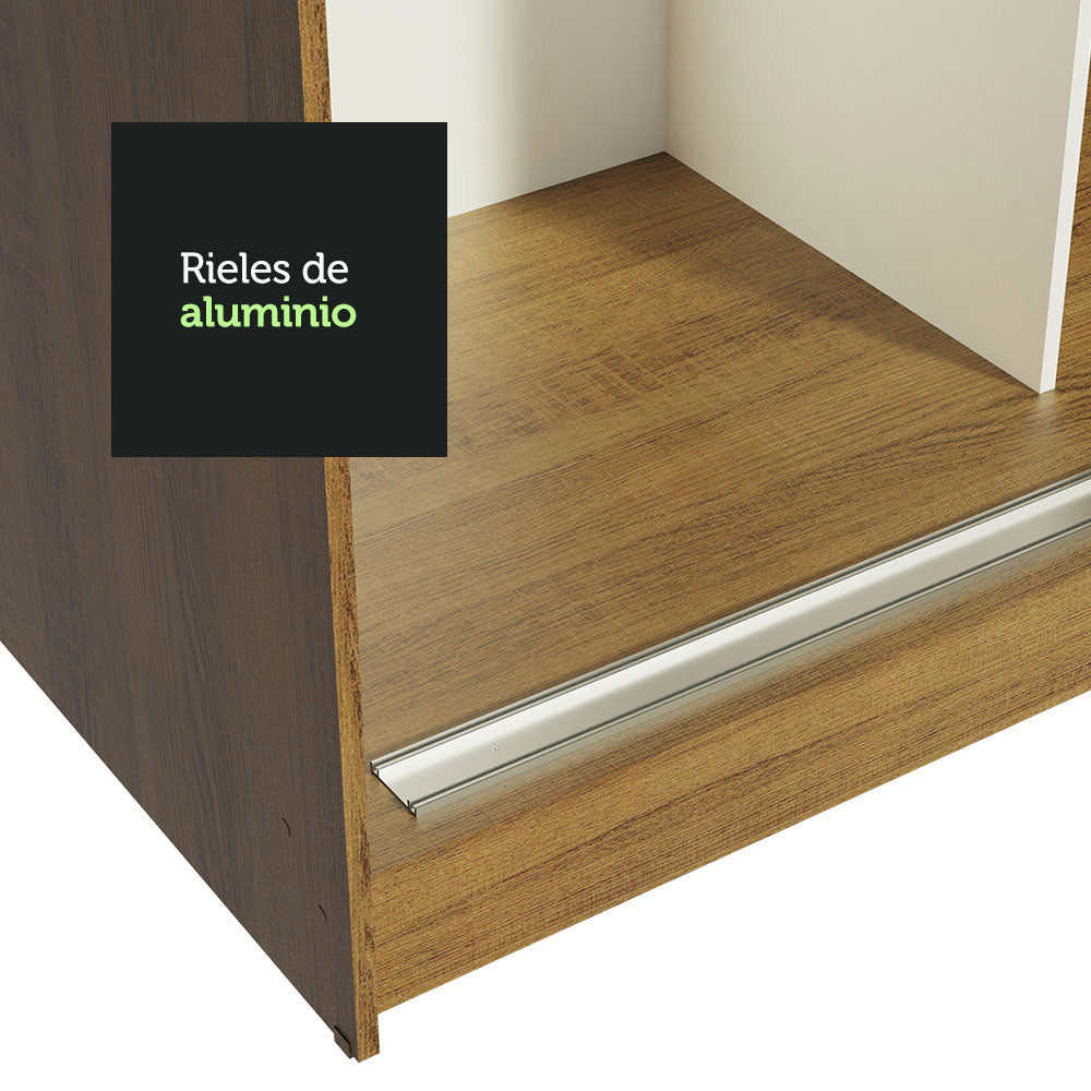 Clóset Soltero Tokio 2 Puertas Correderas 2 Cajones Marrón/Blanco
