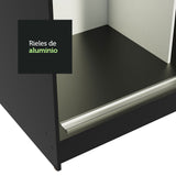 Clóset Soltero Tokio 2 Puertas Correderas con Espejo 2 Cajones Negro/Marrón