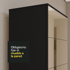 Estante Zapatera 60 cm 1 Puerta con 1 Espejo Negro Isis Madesa