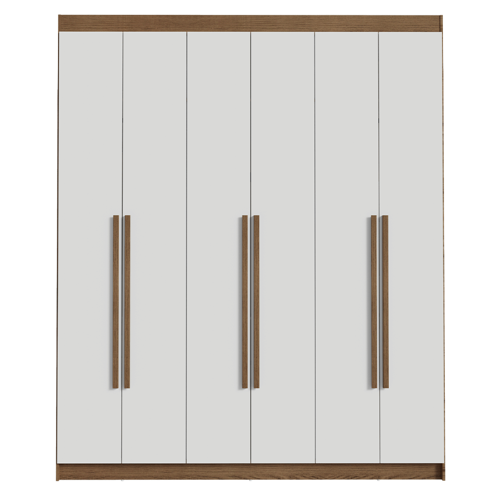 Clóset Matrimonial Venus 6 Puertas Batientes Marrón/Blanco/Marrón