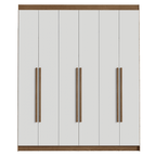 Clóset Matrimonial 180 cm 6 Puertas 4 Cajones Marrón/Blanco Venus Madesa