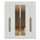 Clóset Matrimonial Venus 6 Puertas Batientes con Espejo Blanco/Blanco/Marrón