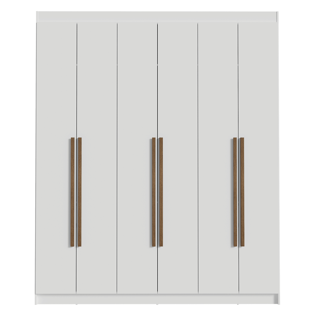 Clóset Matrimonial Venus 6 Puertas Batientes Blanco/Blanco/Marrón