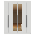 Clóset Matrimonial 180 cm 6 Puertas Con 2 Espejos 4 Cajones Blanco Venus Madesa