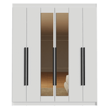 Clóset Matrimonial Venus 6 Puertas Batientes con Espejo Blanco/Blanco/Negro